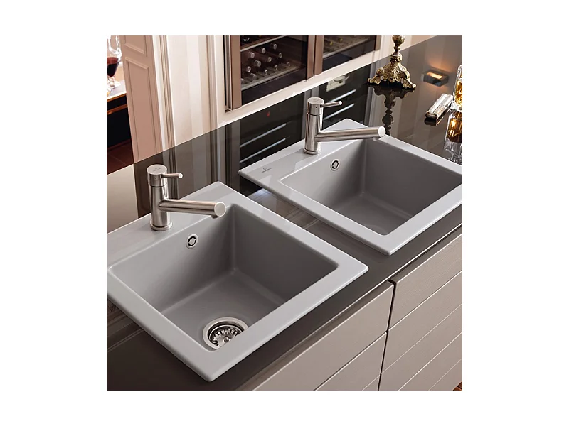 Robinet cuisine VILLEROY ET BOCH Como Acier massif poli + nettoyant