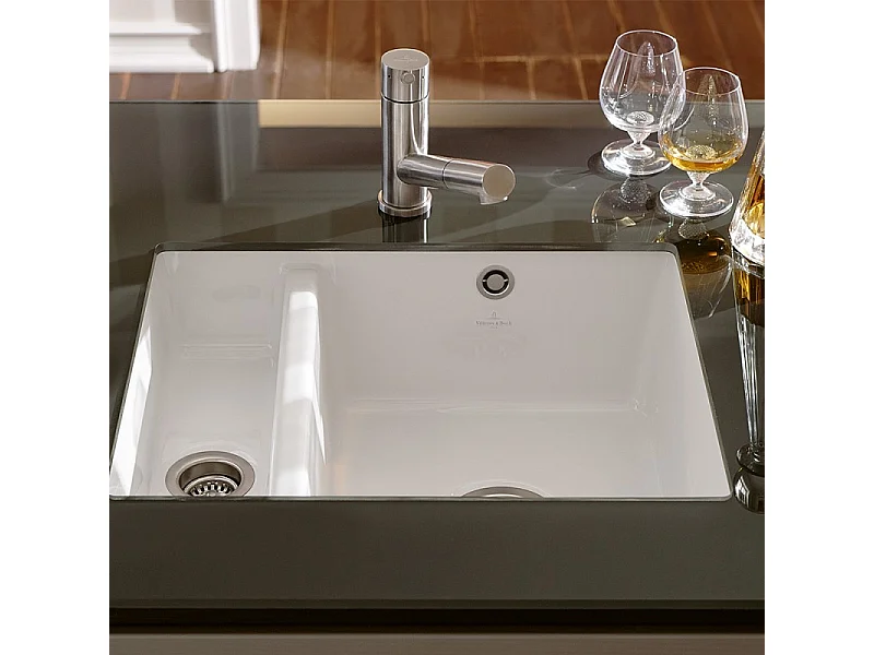 Robinet cuisine VILLEROY ET BOCH Como Acier massif poli + nettoyant