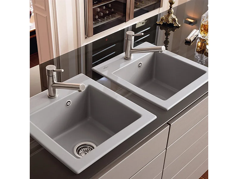 VILLEROY ET BOCH Grifo de cocina Como Acero macizo