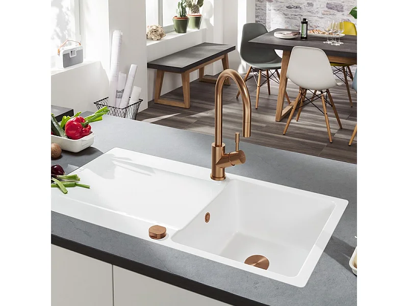 Robinet cuisine VILLEROY ET BOCH Umbrella bronze + nettoyant