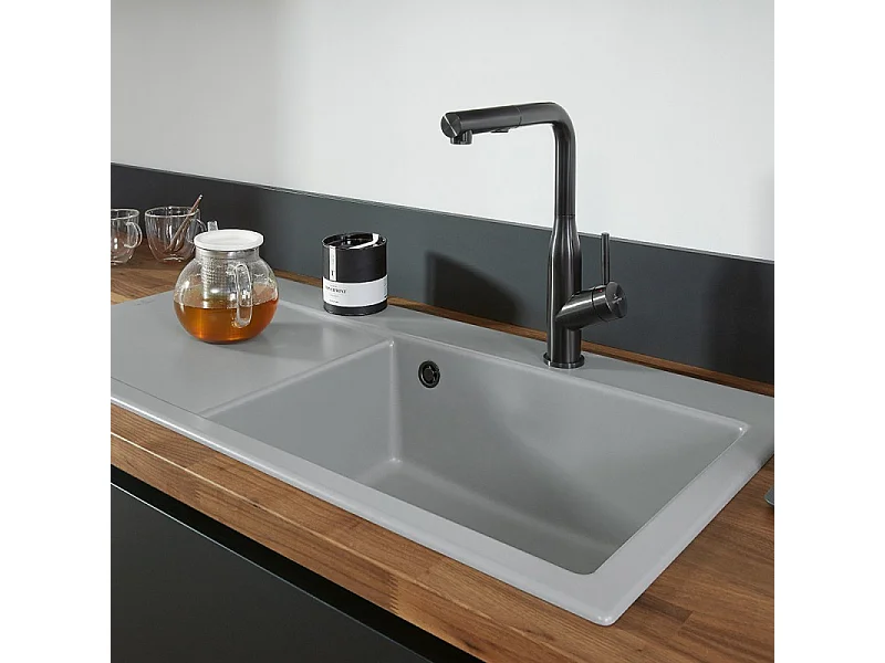 Robinet cuisine VILLEROY ET BOCH Subway Style Shower anthracite + nettoyant