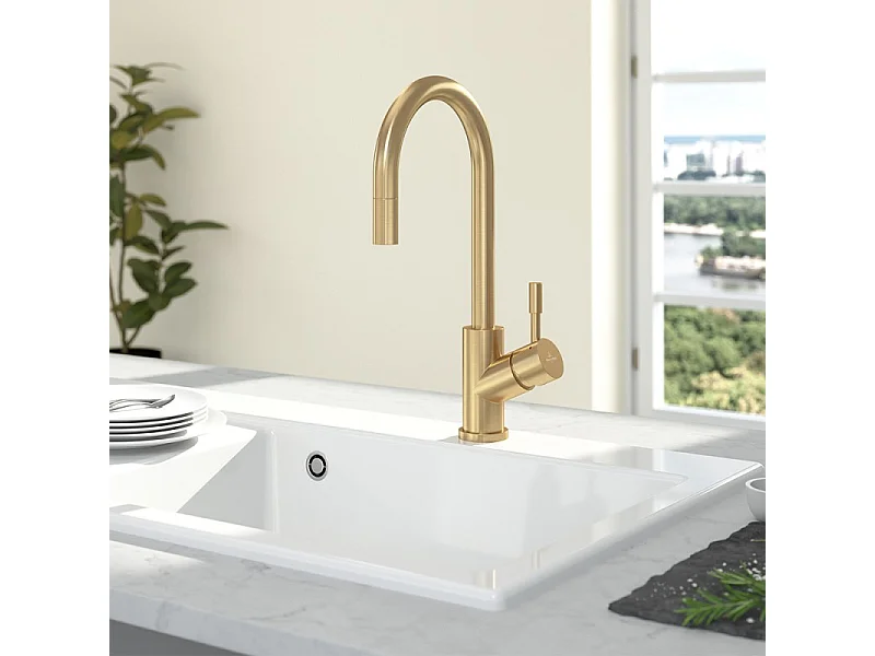 Grifo de cocina VILLEROY ET BOCH Umbrella flex oro mate