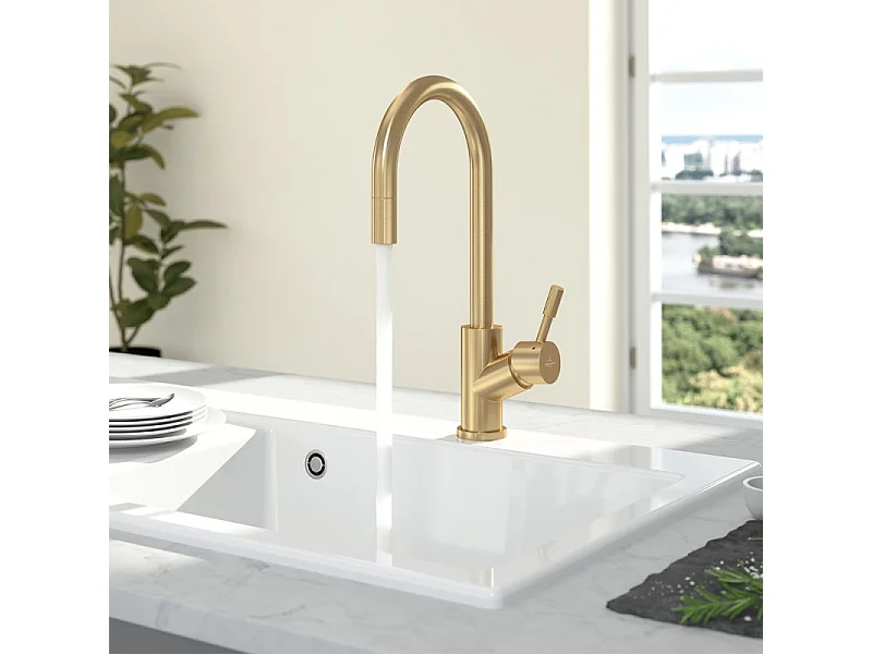 Grifo de cocina VILLEROY ET BOCH Umbrella flex oro mate