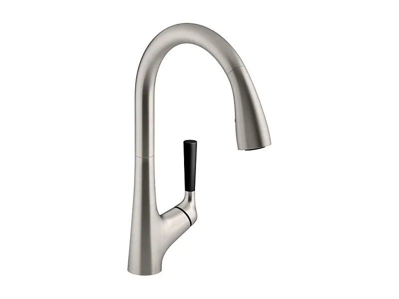 JACOB DELAFON Mitigeur cuisine Malleco Bec haut inox brossé douchette extractible