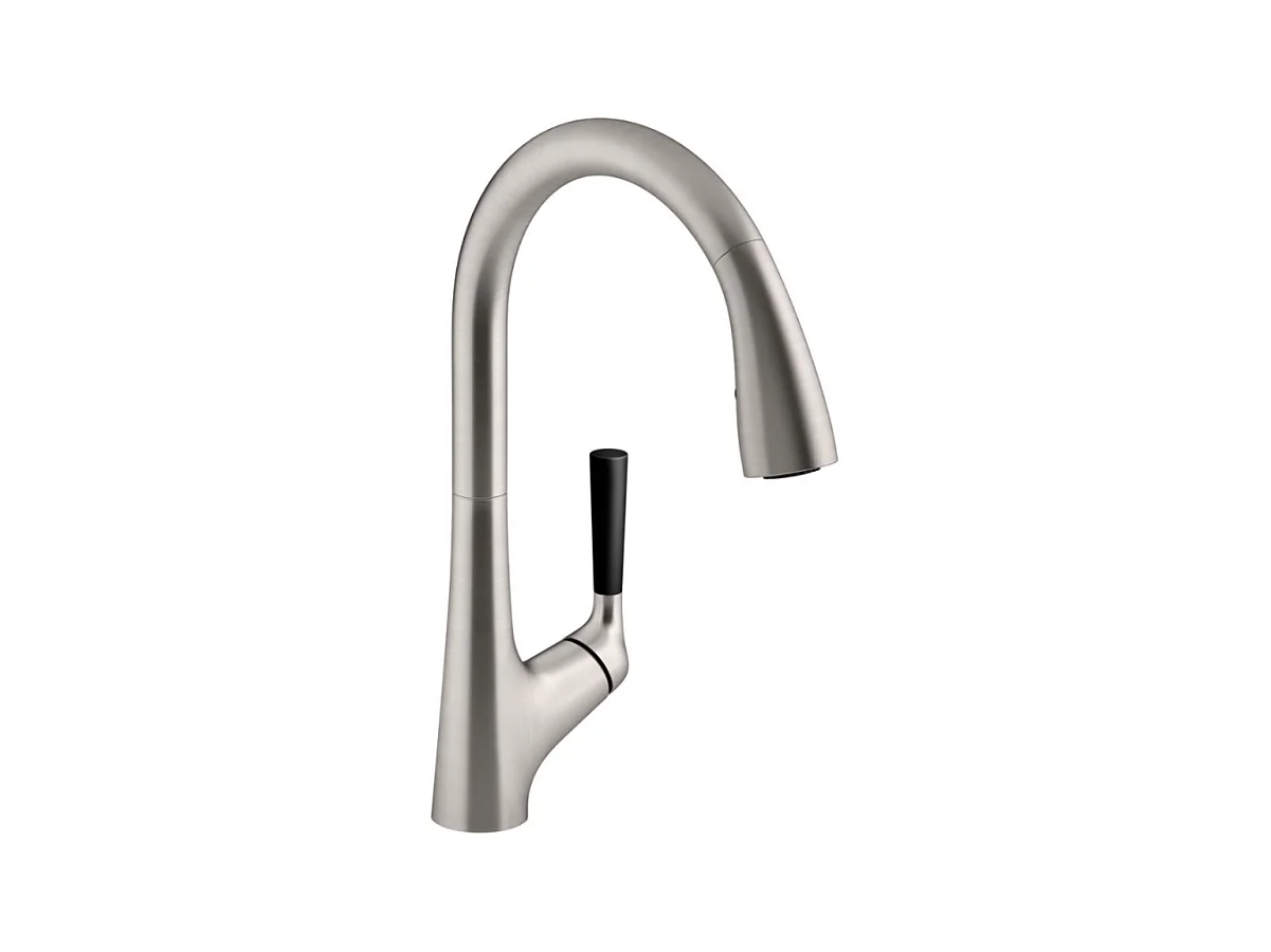 JACOB DELAFON Mitigeur cuisine Malleco Bec haut inox brossé douchette extractible
