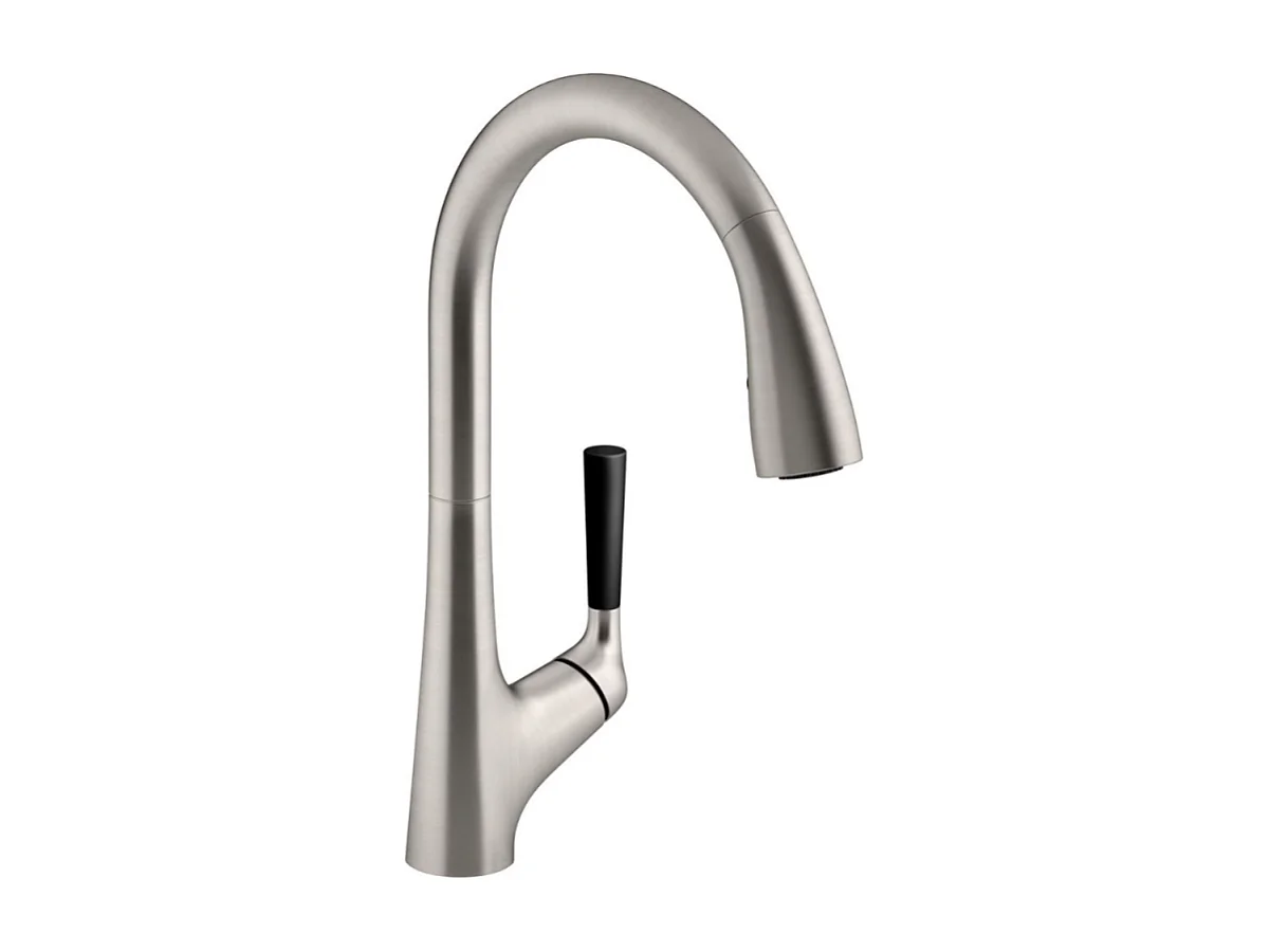 JACOB DELAFON Mitigeur cuisine Malleco Bec haut inox brossé douchette extractible