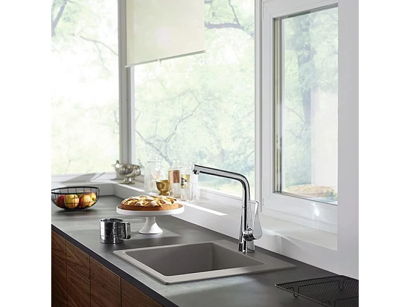 Robinet de cuisine rabattable HANSGROHE Metris M71 320 chromé