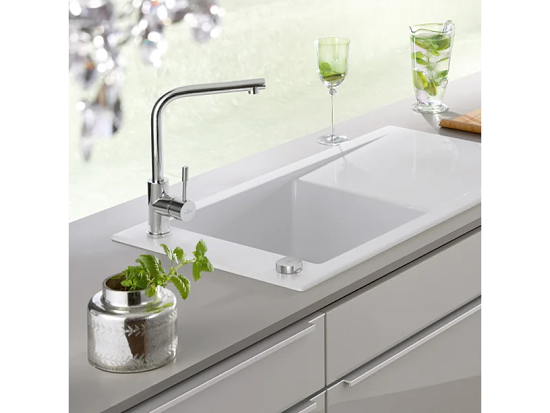 Robinet cuisine VILLEROY ET BOCH Modern Steel acier massif poli