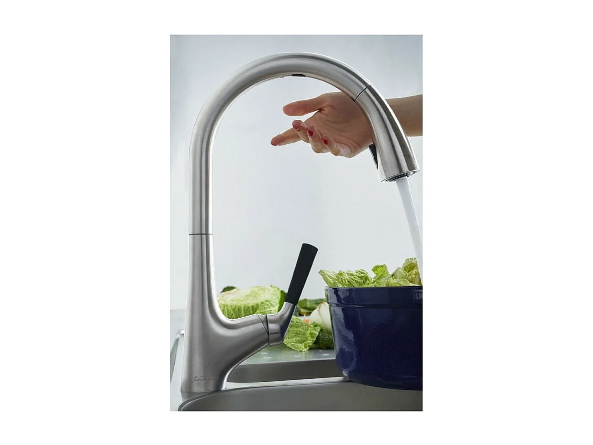 JACOB DELAFON Mitigeur cuisine Malleco infrarouge Bec haut chrome douchette extractible