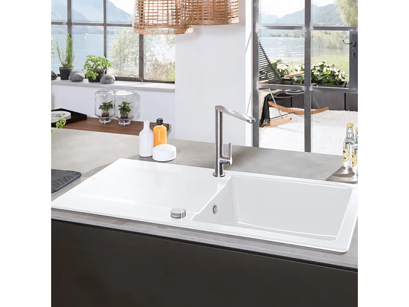 Robinet cuisine VILLEROY ET BOCH Finera acier massif + nettoyant