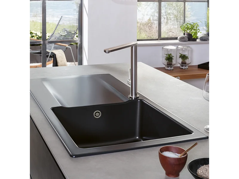 Robinet cuisine VILLEROY ET BOCH Finera acier massif + nettoyant