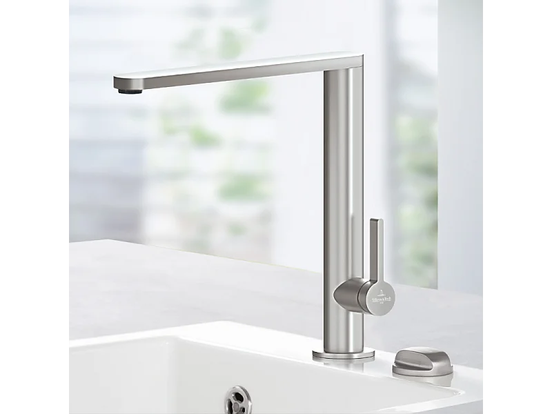 Robinet cuisine VILLEROY ET BOCH Finera acier massif + nettoyant