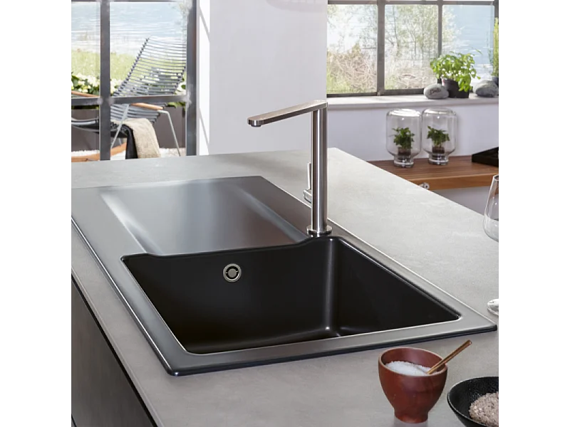 Robinet cuisine VILLEROY ET BOCH Finera acier massif + nettoyant