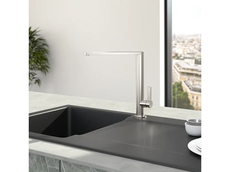 Robinet cuisine VILLEROY ET BOCH Finera acier massif + nettoyant