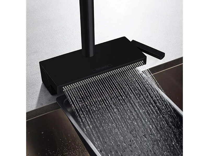 Robinet de cuisine avec douchette HANSGROHE Aquno Select M81 170 sBox 3 jets noir mat