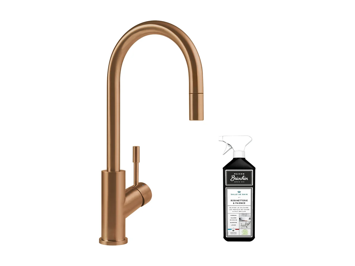 Robinet cuisine VILLEROY ET BOCH Umbrella flex bronze + nettoyant