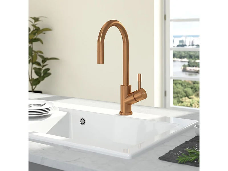 Robinet cuisine VILLEROY ET BOCH Umbrella flex bronze + nettoyant