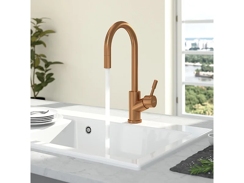 Robinet cuisine VILLEROY ET BOCH Umbrella flex bronze + nettoyant