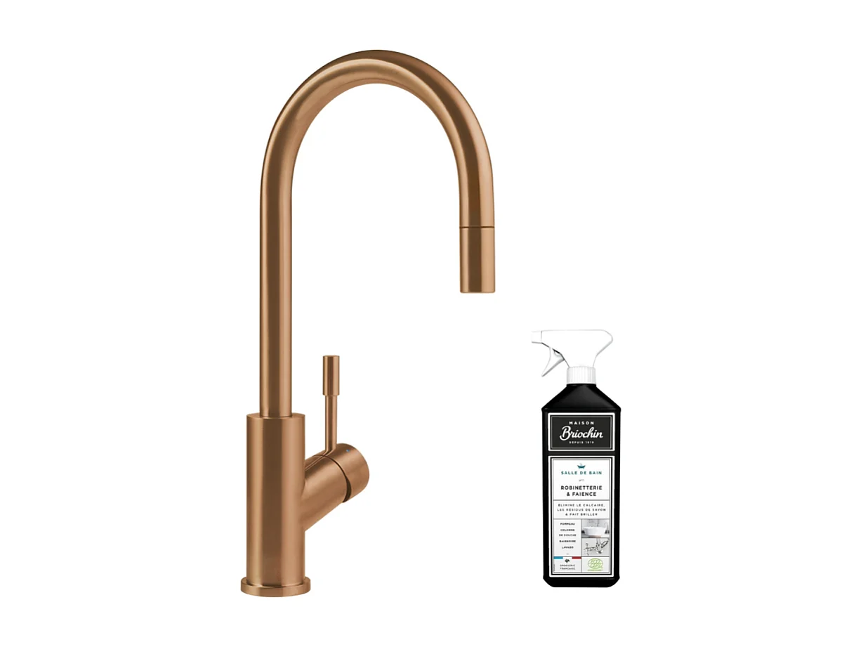Robinet cuisine VILLEROY ET BOCH Umbrella flex bronze + nettoyant