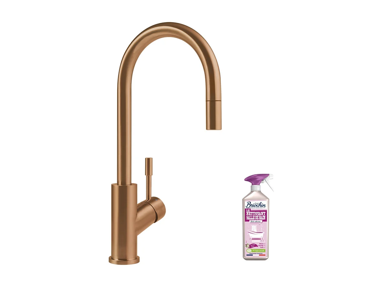 Robinet cuisine VILLEROY ET BOCH Umbrella flex bronze + nettoyant