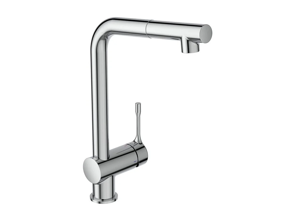 Robinet de cuisine avec douchette IDEAL STANDARD Ceralook bec L chromé + nettoyant Briochin