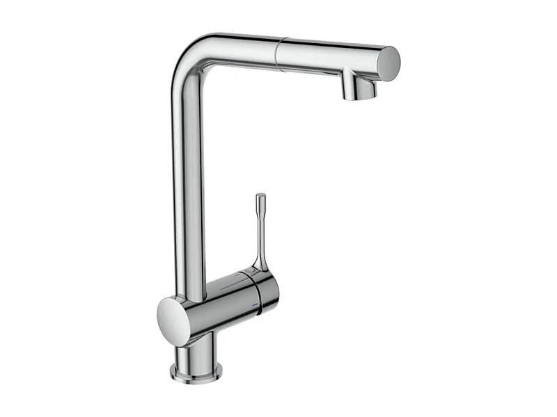 Robinet de cuisine avec douchette IDEAL STANDARD Ceralook bec L chromé + nettoyant Briochin