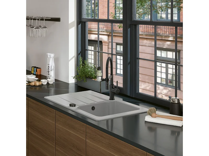 Robinet cuisine VILLEROY ET BOCH Steel expert compact anthracite