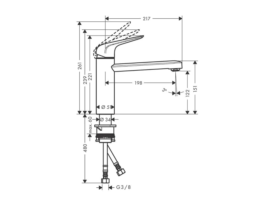 Robinet de cuisine HANSGROHE Focus M42 120 CoolStart chromé