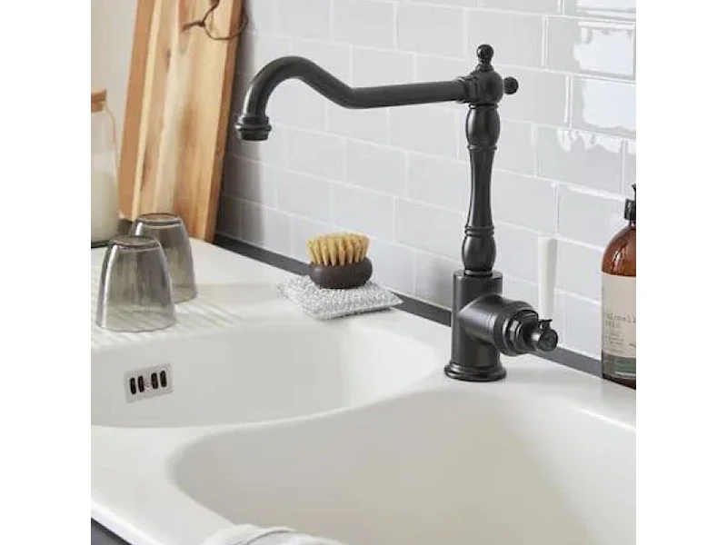 Mitigeur cuisine JACOB DELAFON Cleo, Bec haut, noir mat