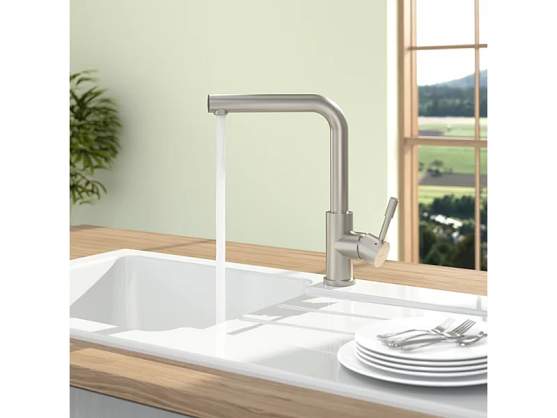 Robinet cuisine VILLEROY ET BOCH Modern Steel acier massif