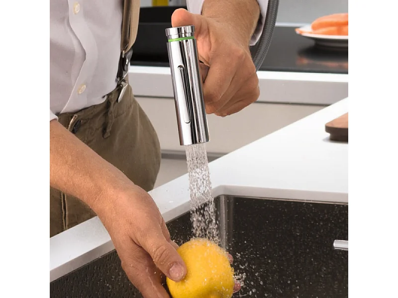 Robinet de cuisine avec douchette HANSGROHE Metris Select M71 240 sBox 2 jets aspect acier inox