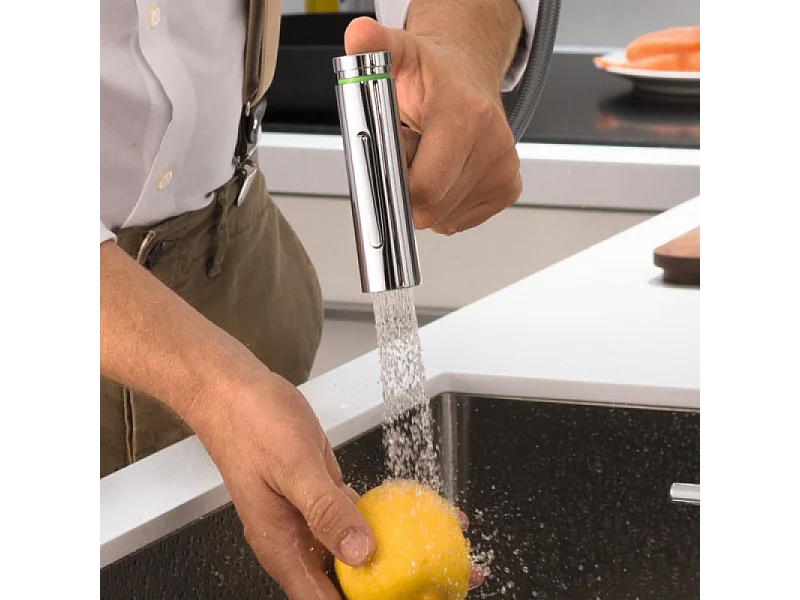 Robinet de cuisine avec douchette HANSGROHE Metris Select M71 240 sBox 2 jets aspect acier inox