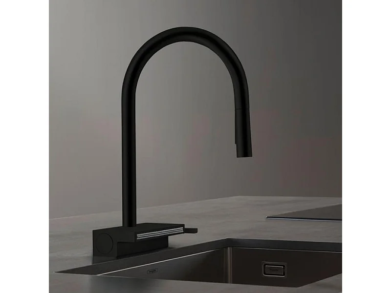Grifo de cocina con ducha HANSGROHE Aquno Select M81 170 3 chorros negro mate
