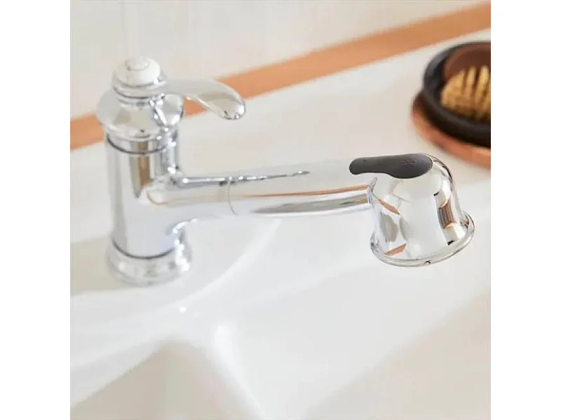 Robinet cuisine bas avec douchette extractible  JACOB DELAFON  Fairfax chrome