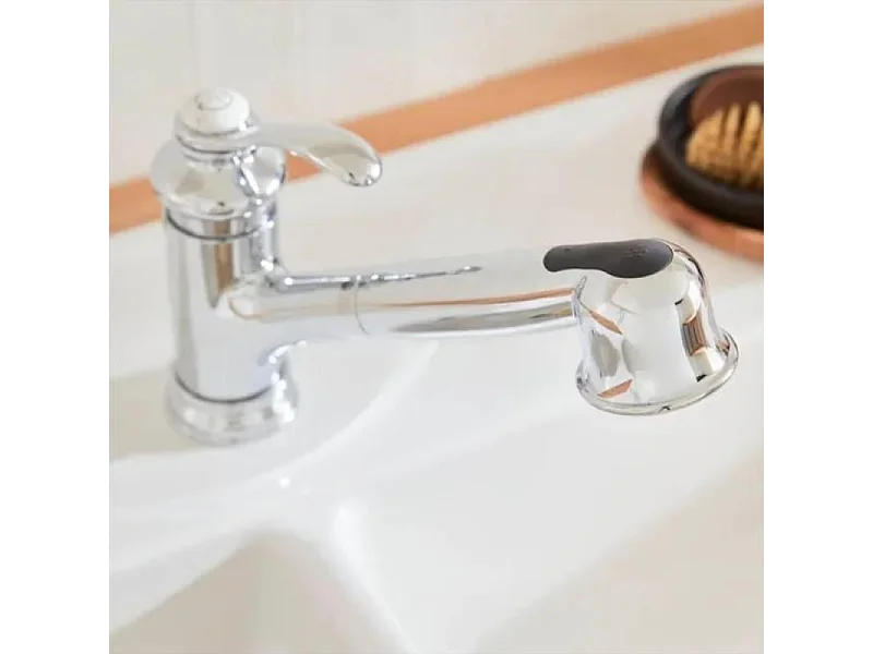 Robinet cuisine bas avec douchette extractible  JACOB DELAFON  Fairfax chrome