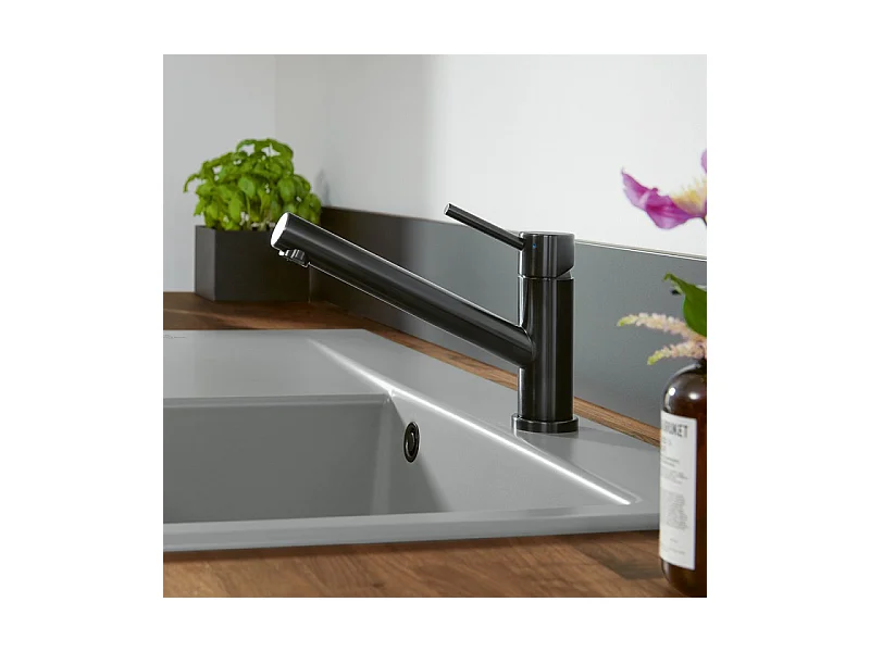 Robinet cuisine rabattable VILLEROY ET BOCH Como window acier massif + nettoyant