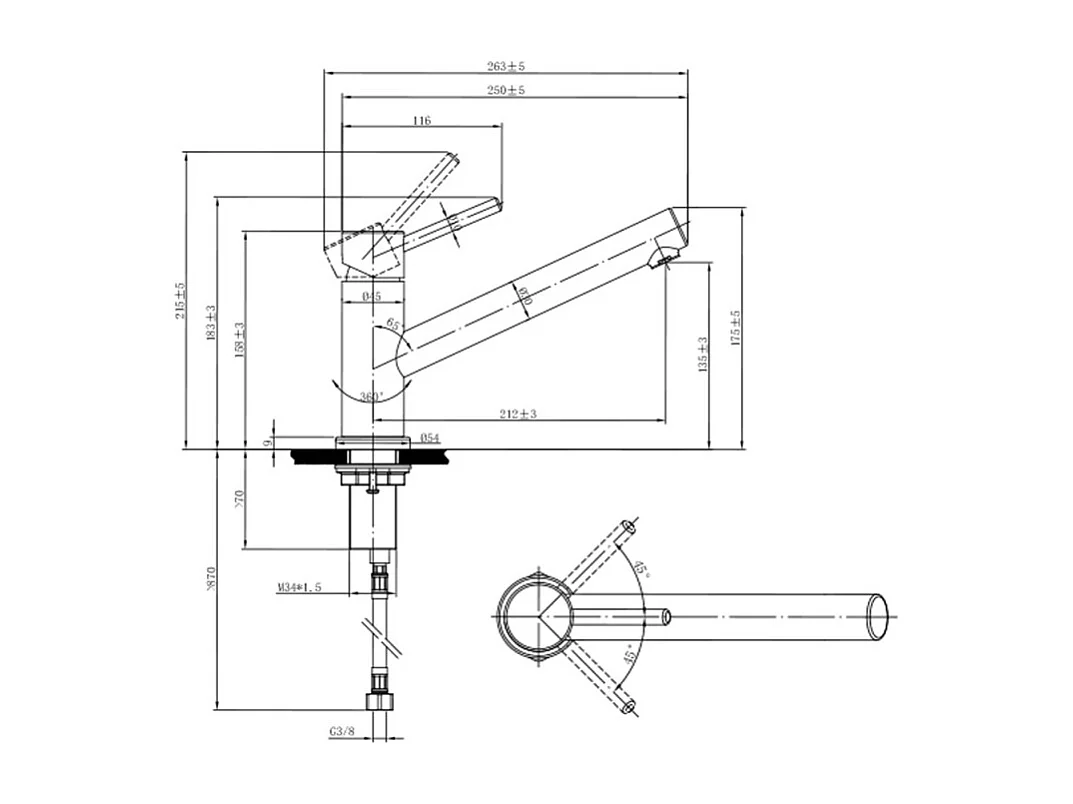 Robinet cuisine rabattable VILLEROY ET BOCH Como window acier massif + nettoyant