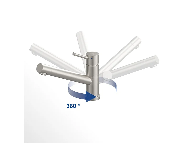 Robinet cuisine rabattable VILLEROY ET BOCH Como window acier massif + nettoyant