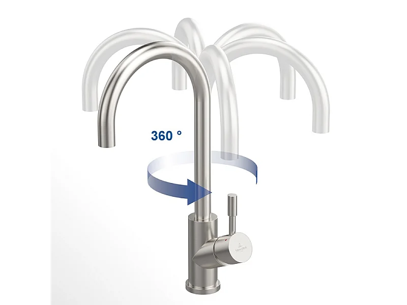 Robinet cuisine VILLEROY ET BOCH Umbrella acier massif + nettoyant