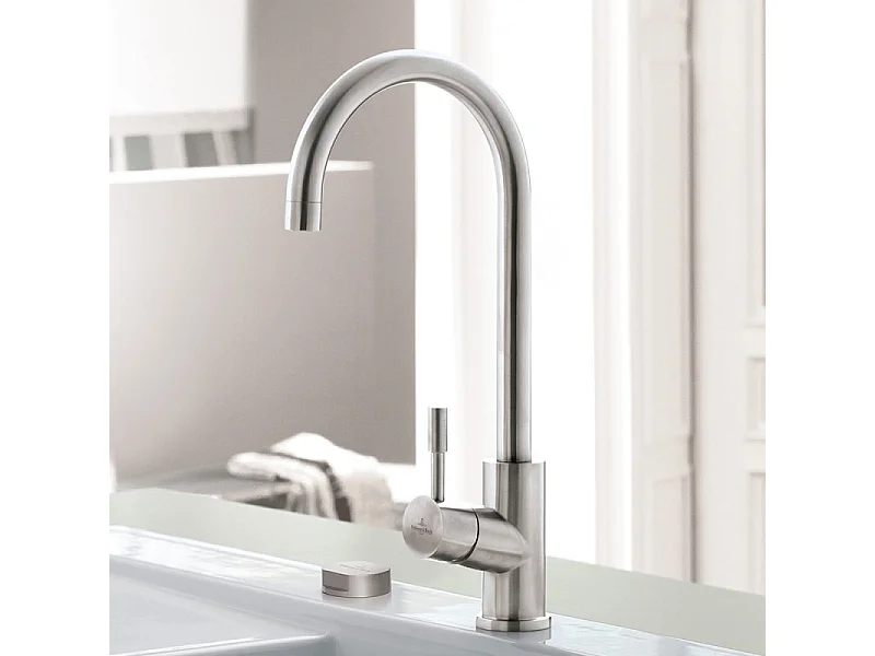 Robinet cuisine VILLEROY ET BOCH Umbrella acier massif + nettoyant