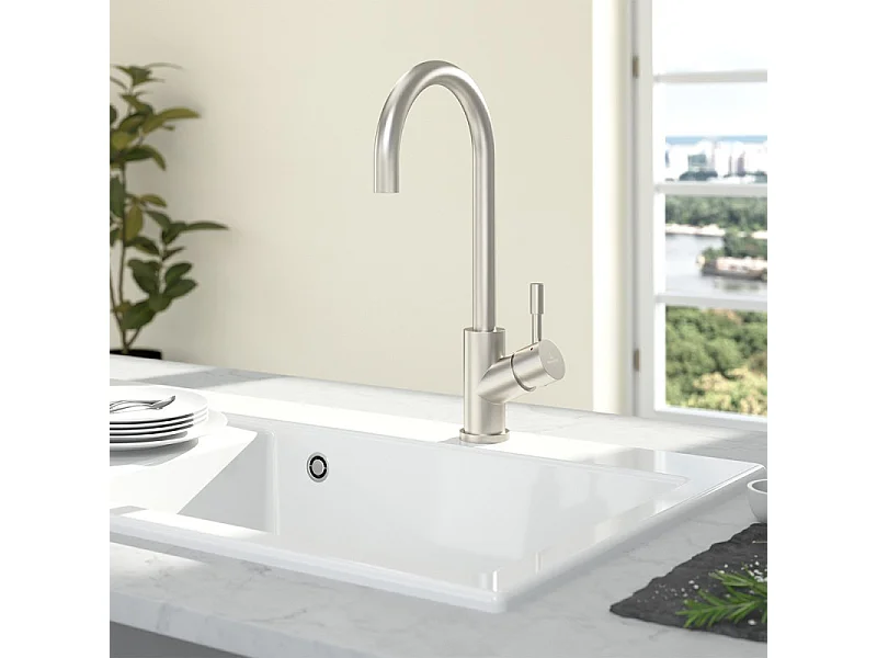 Robinet cuisine VILLEROY ET BOCH Umbrella acier massif + nettoyant