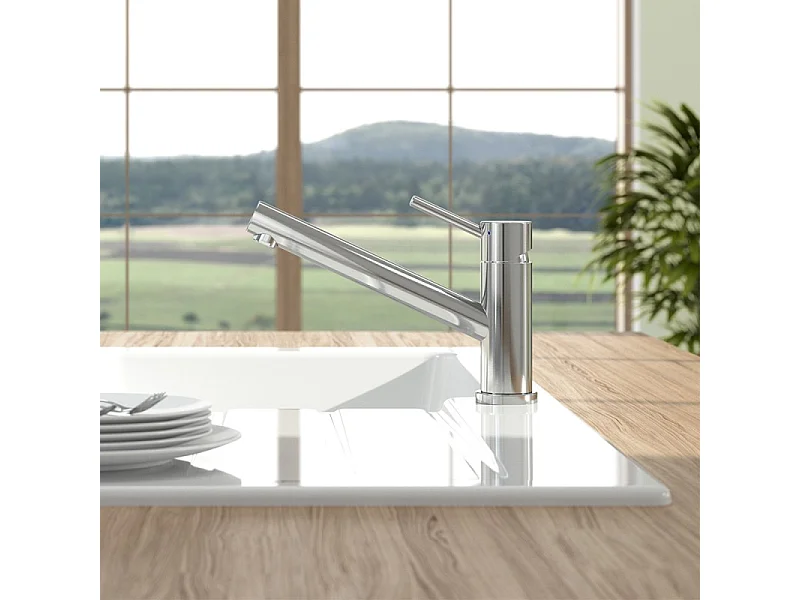 Robinet cuisine VILLEROY ET BOCH Como Acier massif poli