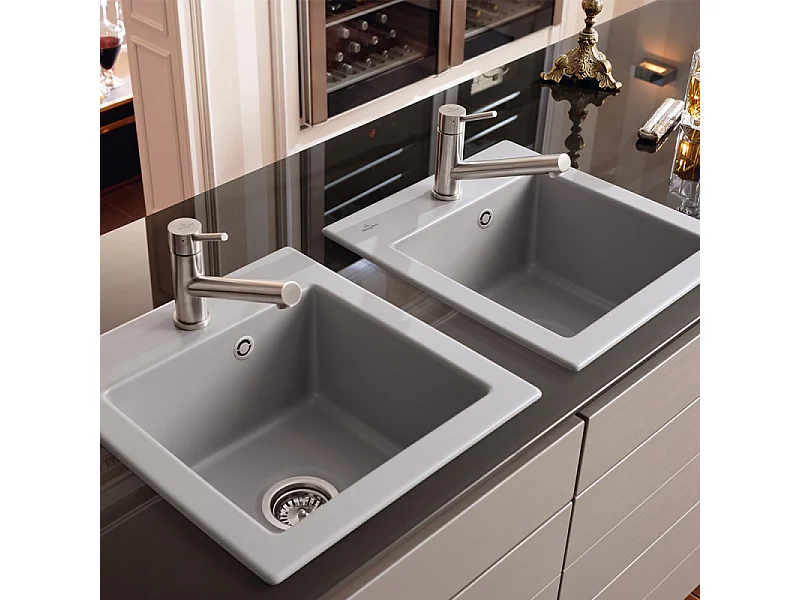 Robinet cuisine VILLEROY ET BOCH Como Acier massif poli