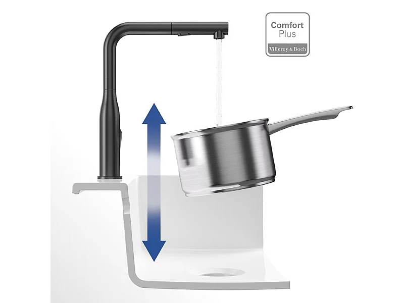 Robinet cuisine VILLEROY ET BOCH Subway Style Shower anthracite