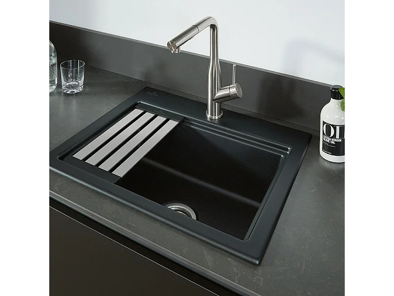 VILLEROY ET BOCH Grifo de cocina para ducha estilo Subway de acero macizo