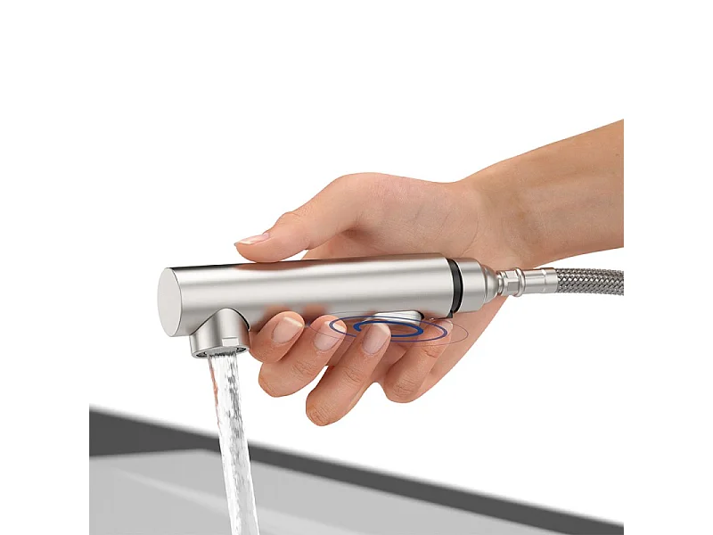 VILLEROY ET BOCH Grifo de cocina para ducha estilo Subway de acero macizo