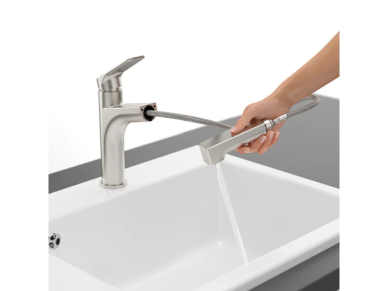 Robinet cuisine VILLEROY ET BOCH Junis Sky Shower + nettoyant