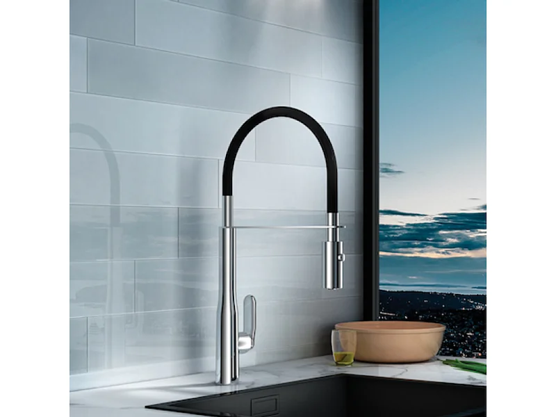 PAINI Mitigeur cuisine Addict Bec haut chrome douchette extractible