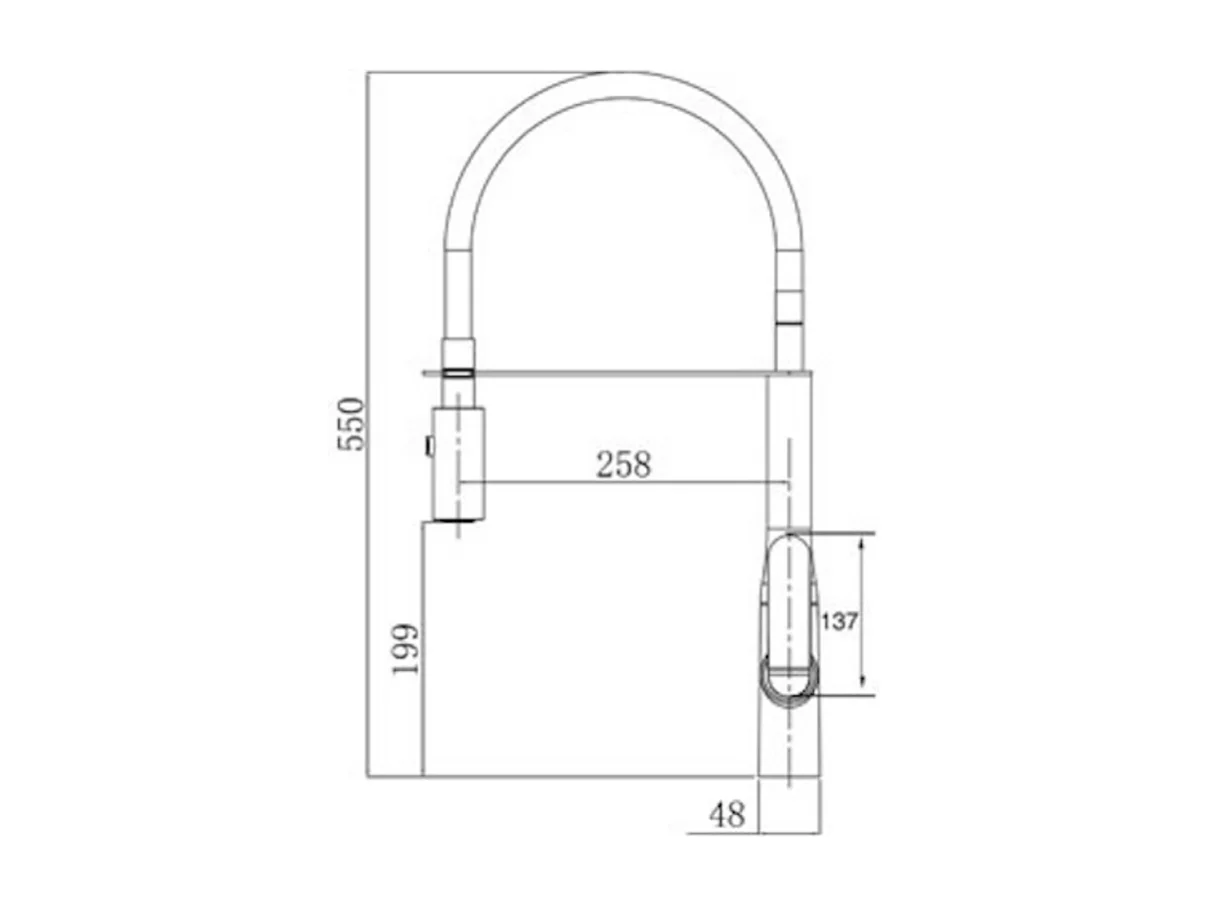 PAINI Mitigeur cuisine Addict Bec haut chrome douchette extractible