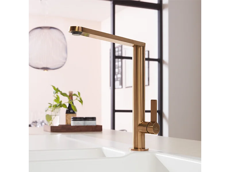 Robinet cuisine VILLEROY ET BOCH Finera bronze + nettoyant